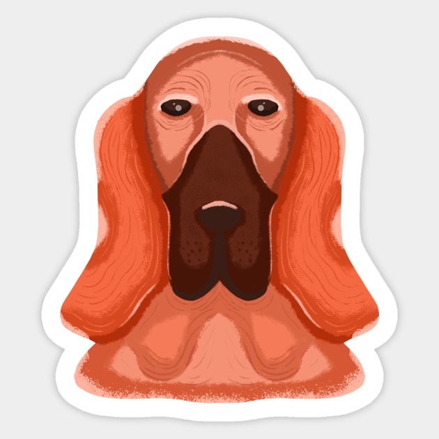 Bloodhound dog Sticker by Dzulhan